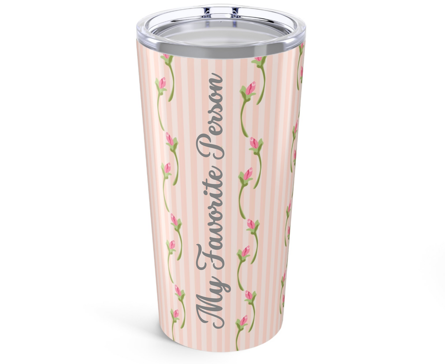 Customizable: Floral Striped Tumbler | 20oz Travel Mug | Perfect Gift for Mother's Day, Weddings, Tea Lovers, Spring Decor