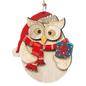 Festive Owl with Present Holiday Ornament