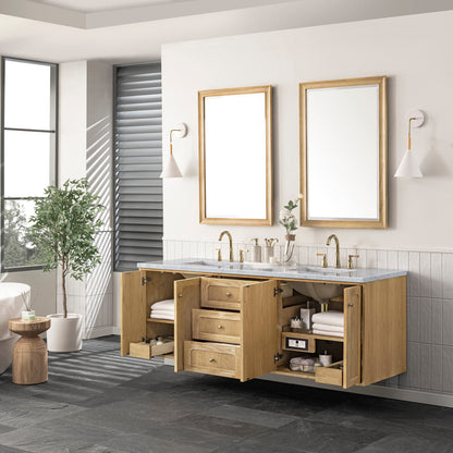 Laurent 72" Double Vanity Cabinet, Light Natural Oak