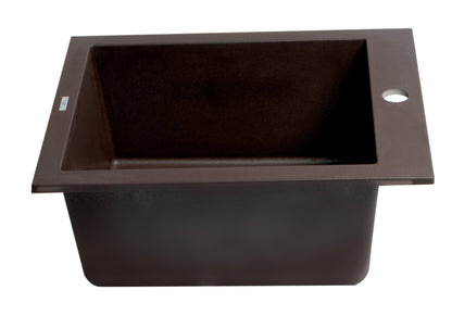 ALFI brand AB1720DI 17" Drop-In Rectangular Granite Composite Kitchen Prep Sink
