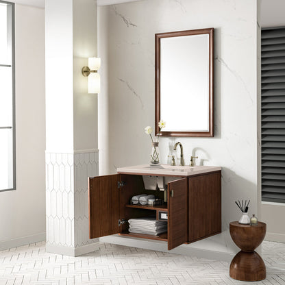 Amberly 30" Single Vanity Cabinet, Mid-Century Walnut
