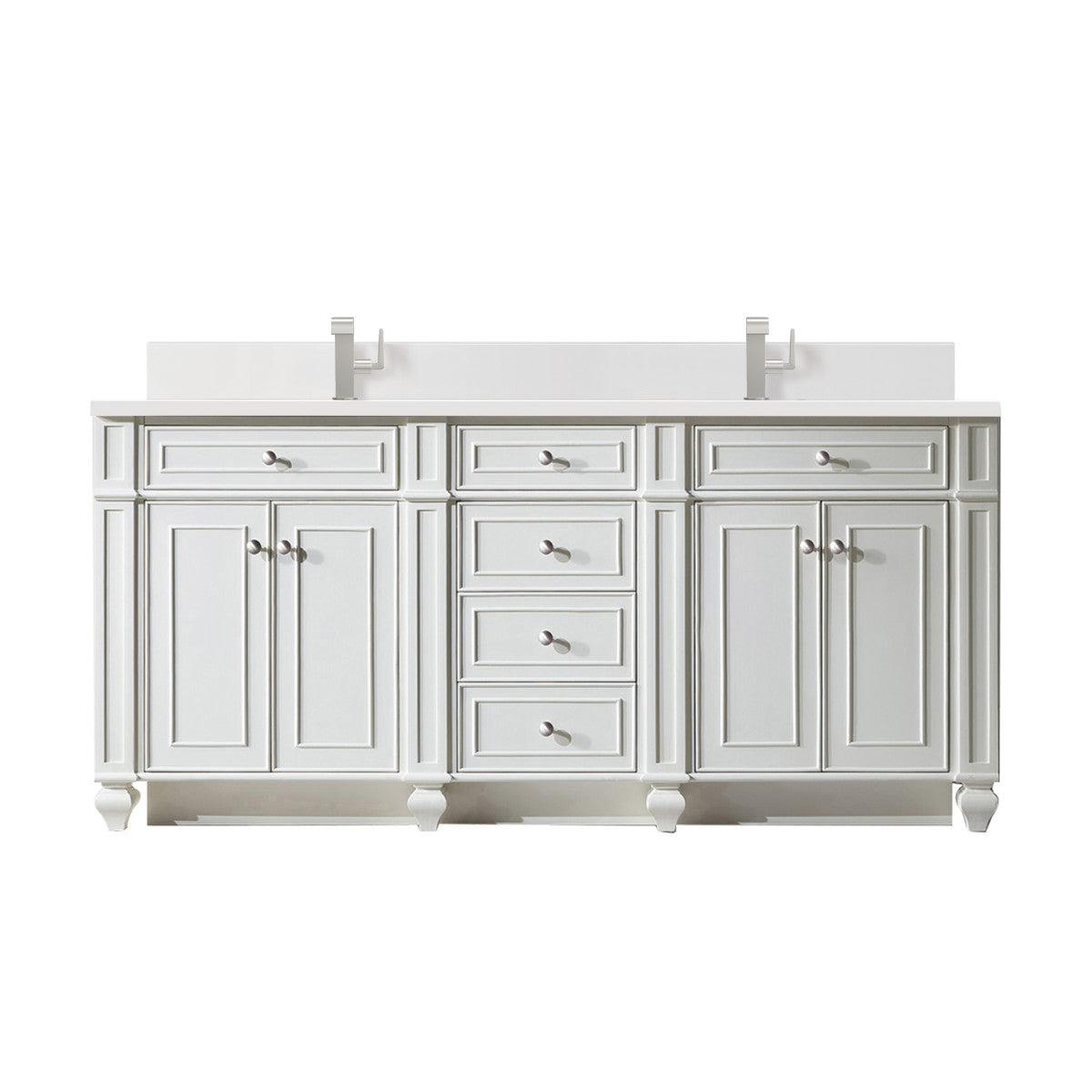 Bristol 72" Double Vanity Cabinet, Bright White