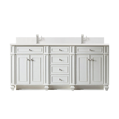 Bristol 72" Double Vanity Cabinet, Bright White