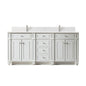 Bristol 72" Double Vanity Cabinet, Bright White