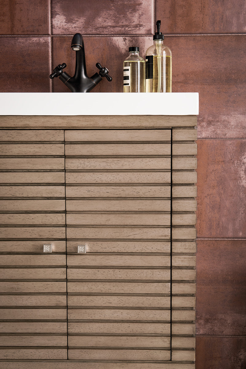 Linden 24" Single Vanity with White Glossy Composite Stone Top