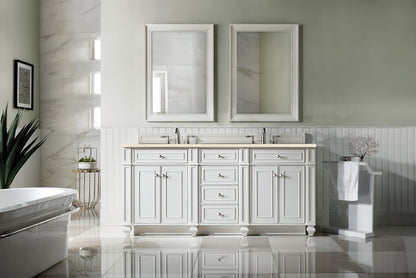 Bristol 72" Double Vanity Cabinet, Bright White