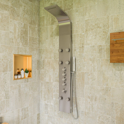 ALFI brand ABNP1616 16" x 16" Steel Square Single Shelf Shower Niche