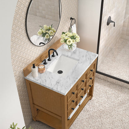 Malibu 36" Single Vanity Cabinet, Amber Birch