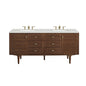 Amberly 72" Double Vanity Cabinet, Mid-Century Walnut
