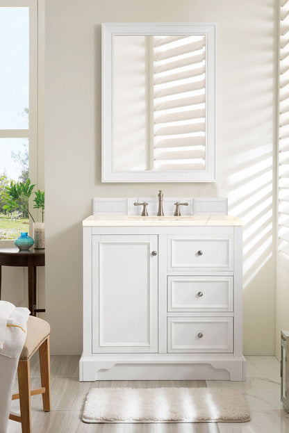 De Soto 36" Single Vanity Cabinet, Bright White