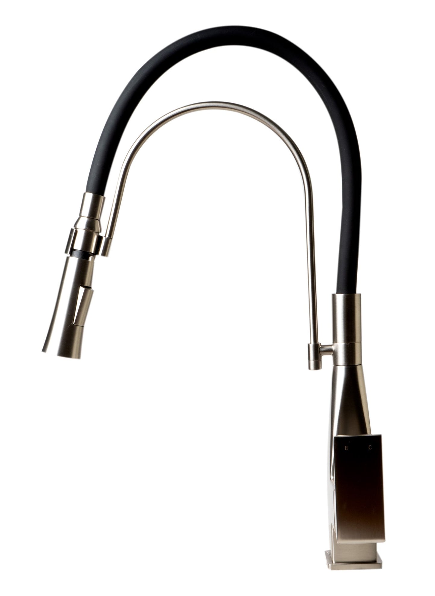ALFI brand ABKF3023 Square Kitchen Faucet with Black Rubber Stem