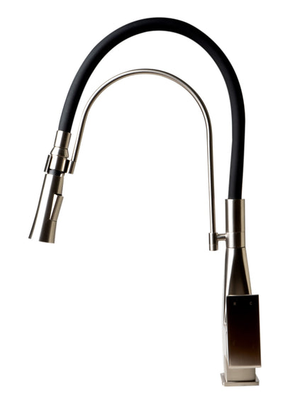 ALFI brand ABKF3023 Square Kitchen Faucet with Black Rubber Stem