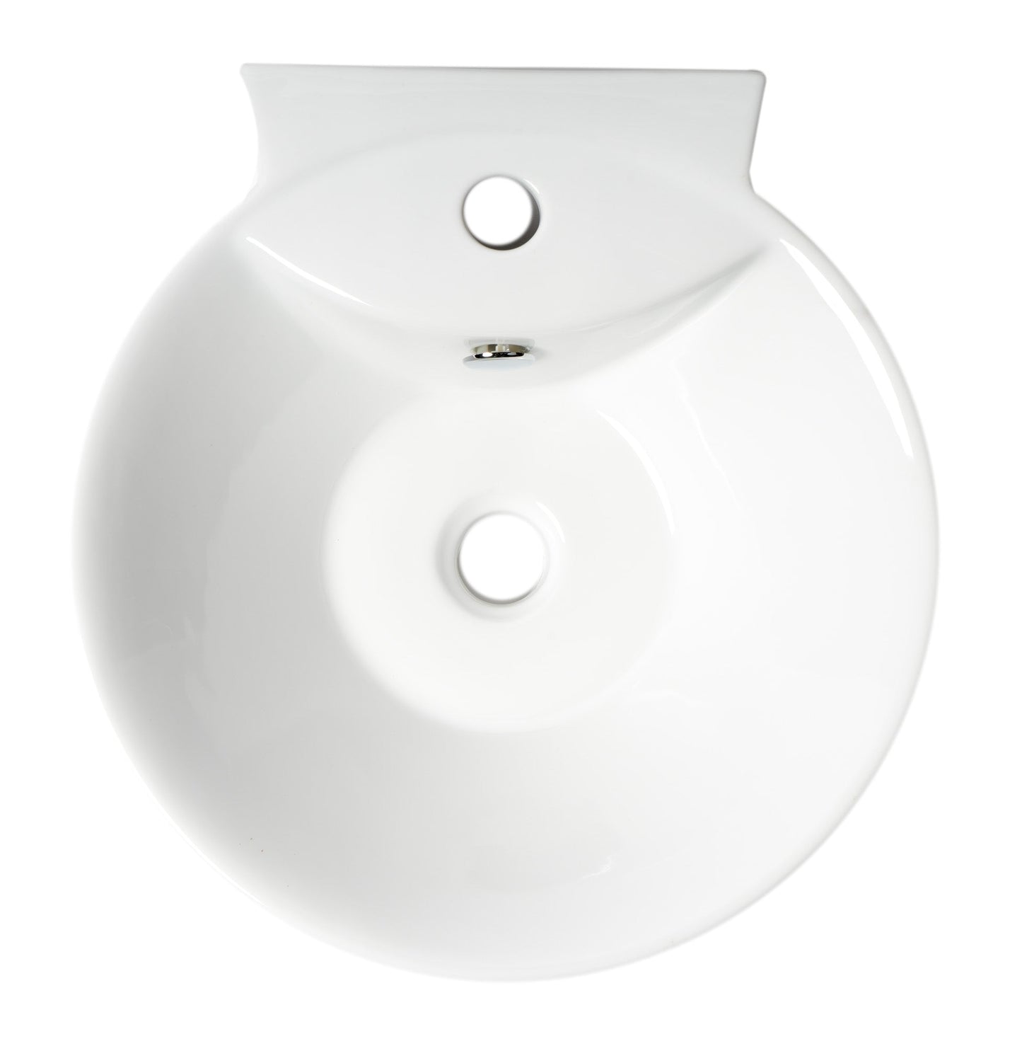 ALFI brand  ABC113 White 17" Round Wall Mounted Ceramic Sink with Faucet Hole