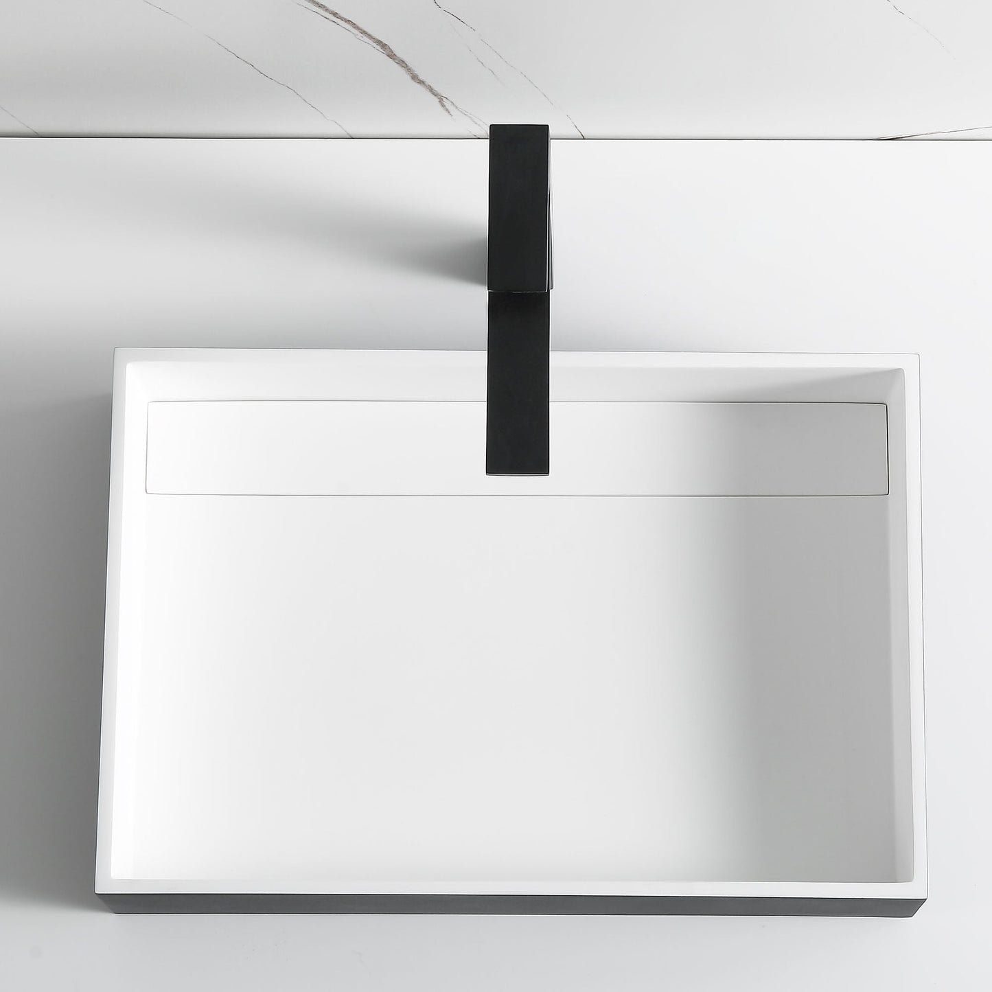 ALFI brand  ABRS2014BM Black Matte 20" x 14" Solid Surface Resin Sink