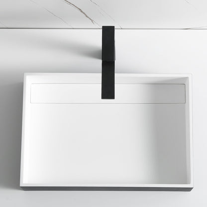 ALFI brand  ABRS2014BM Black Matte 20" x 14" Solid Surface Resin Sink