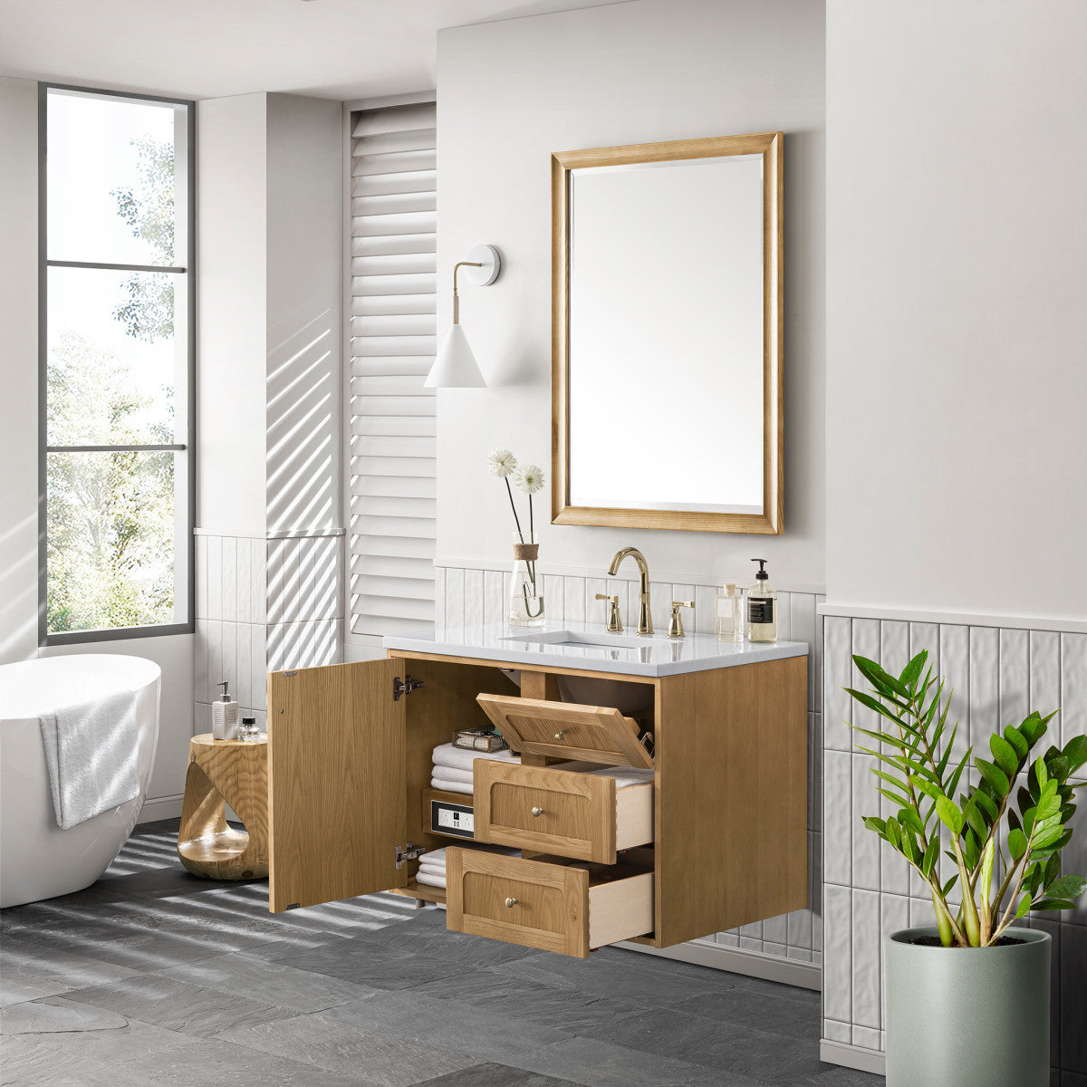 Laurent 36" Single Vanity Cabinet, Light Natural Oak