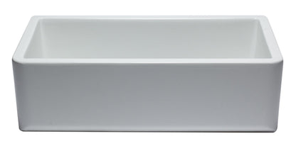 ALFI brand AB3318SB Smooth Apron Solid Thick Wall Fireclay Single Bowl Farm Sink