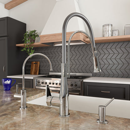 ALFI brand ABKF3001 Kitchen Faucet with Black Rubber Stem