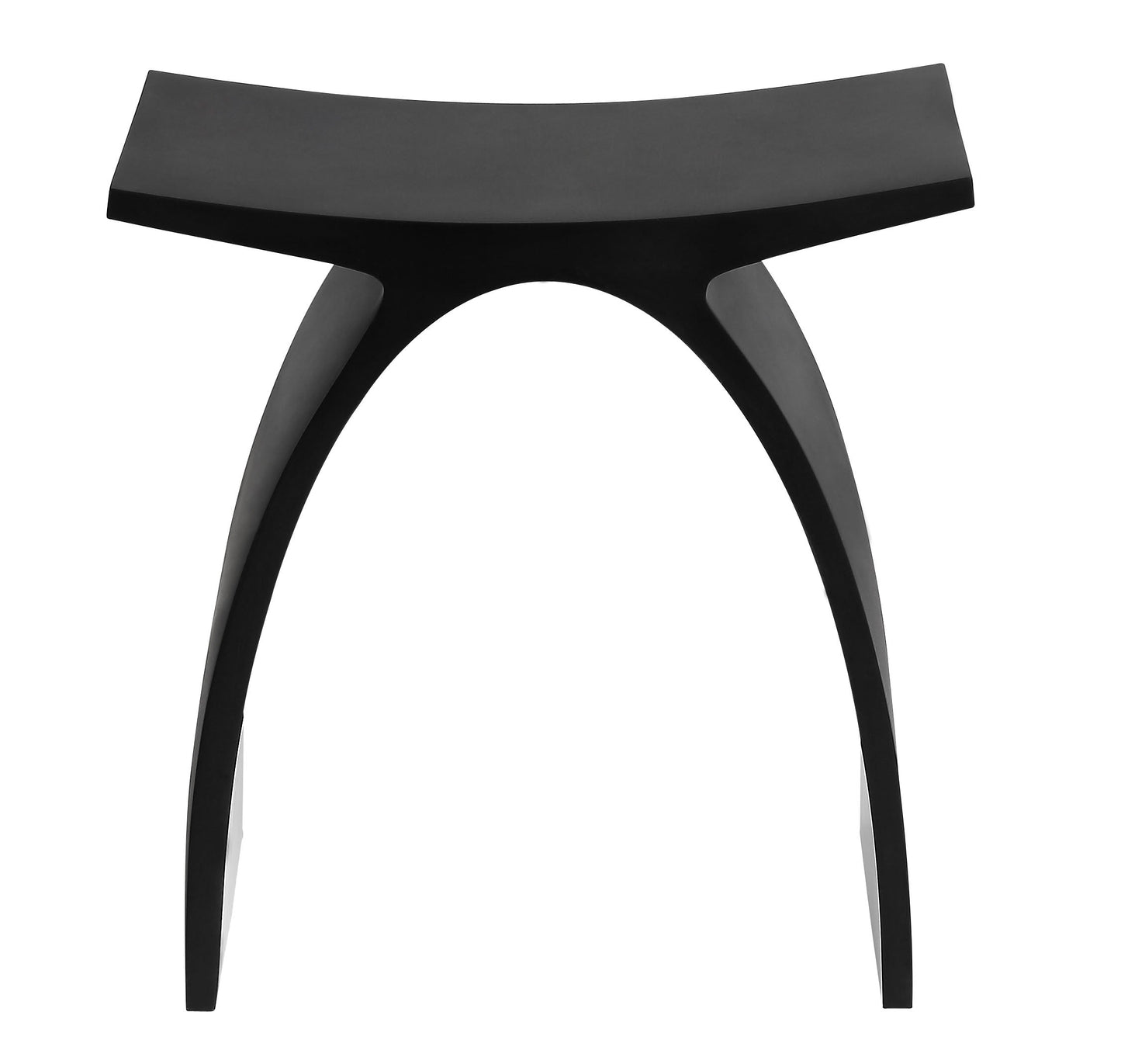 ALFI brand  ABST77BM Black Matte Arched Solid Surface Resin Bathroom / Shower Stool