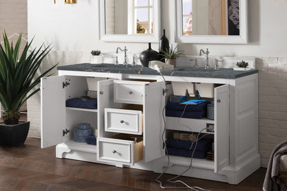 De Soto 72" Double Vanity Cabinet, Bright White
