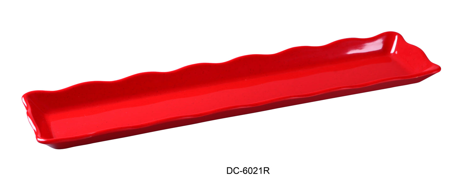 Yanco DC-6021R Deli Collection Scallop Edged Display Tray | Kitchen + Metal