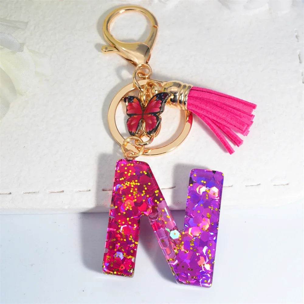 Personalized Butterfly Tassel Keychain 💖