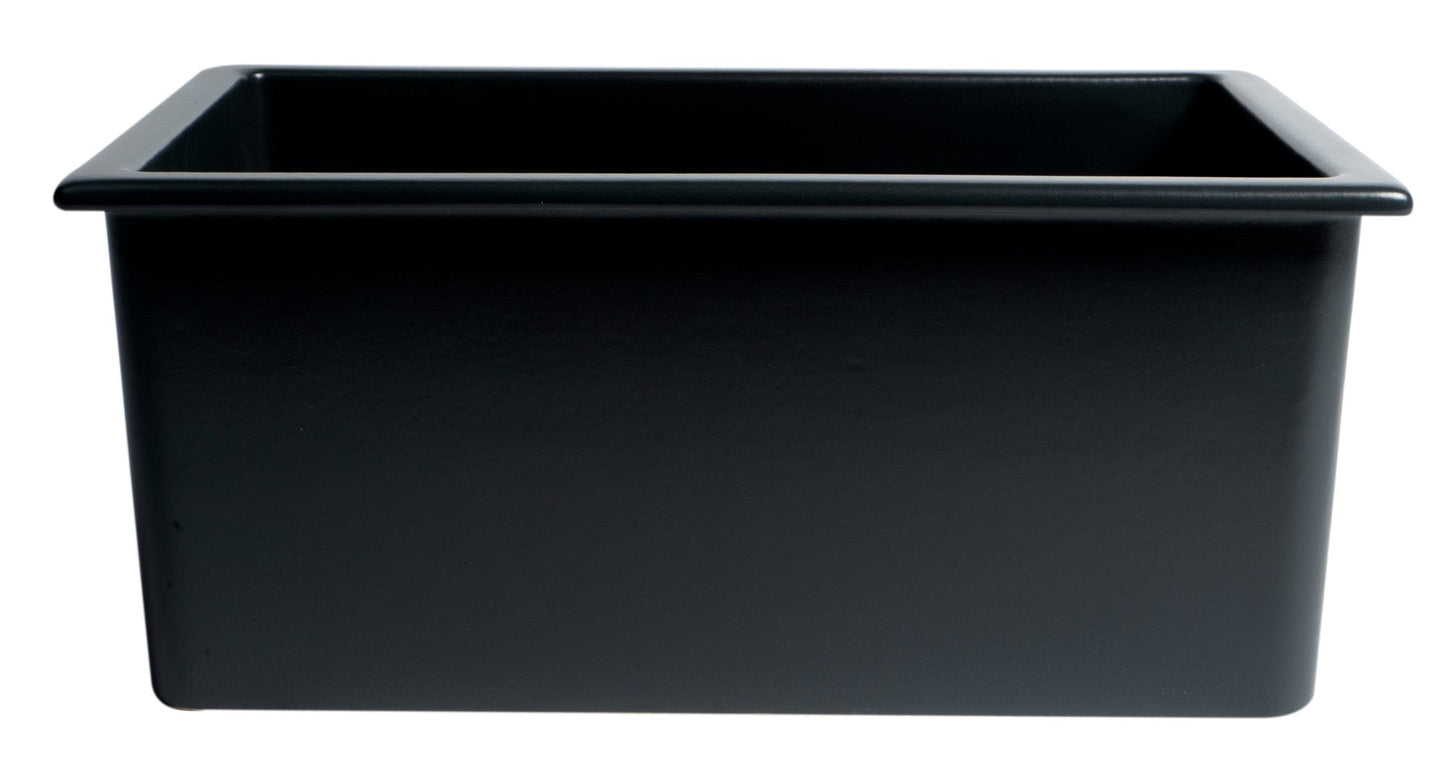 ALFI brand AB2418UD 24" x 18" Fireclay Undermount / Drop In Fireclay Kitchen Sink