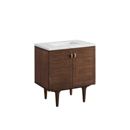 Amberly 30" Single Vanity Cabinet, Mid-Century Walnut
