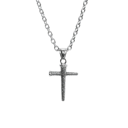 Nail Cross Necklace- 18" Chain