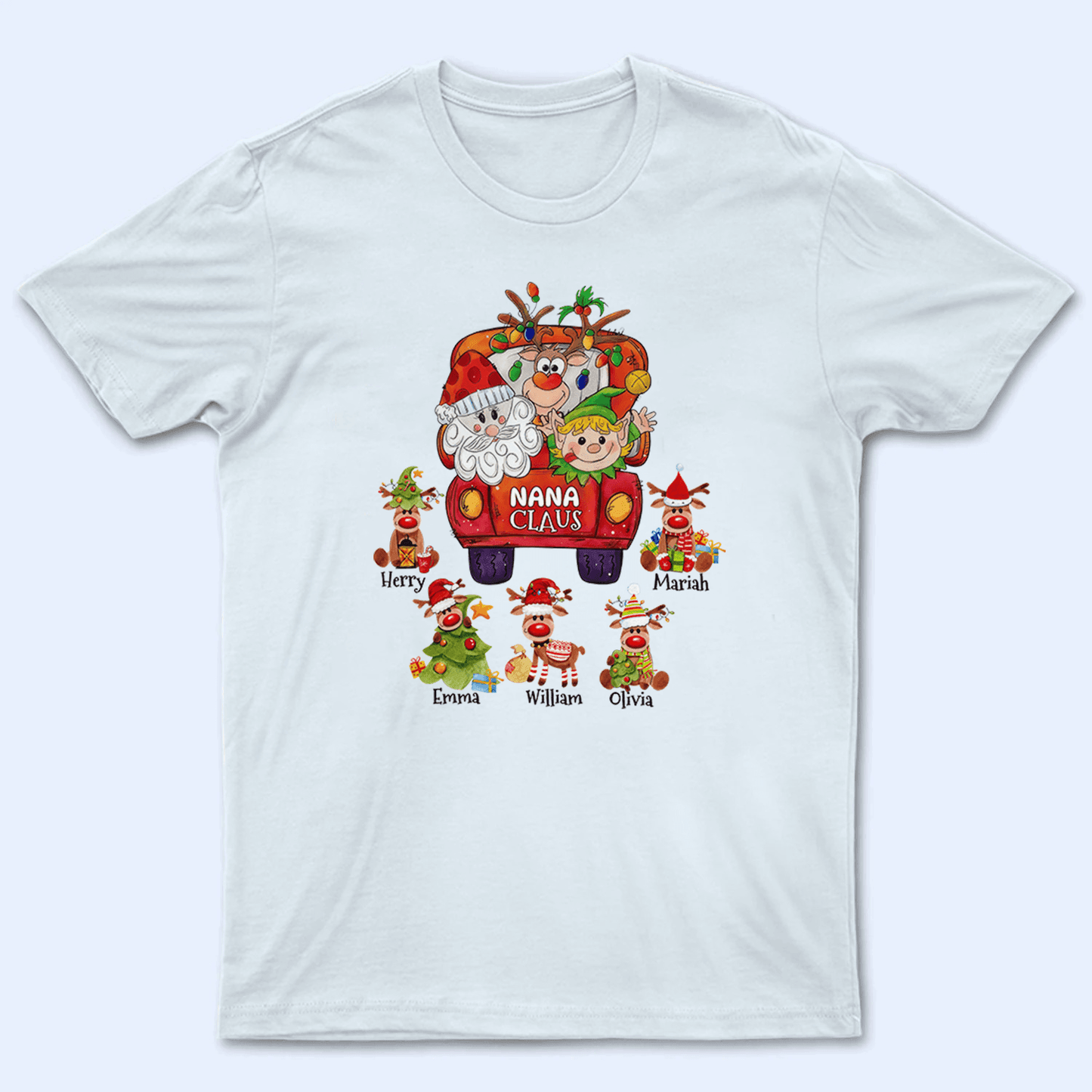 Nana Claus - Personalized Custom T Shirt - Birthday, Loving, Funny Gift for Grandma/Nana/Mimi, Mom, Wife, Grandparent