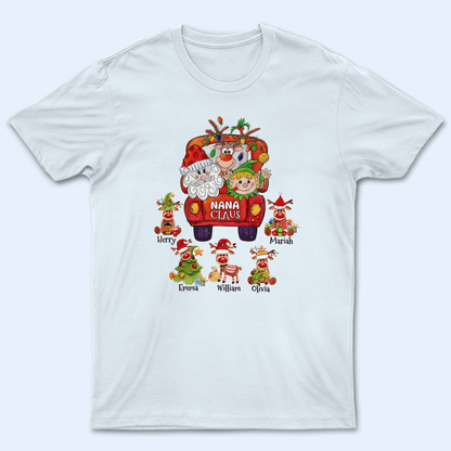 Nana Claus - Personalized Custom T Shirt - Birthday, Loving, Funny Gift for Grandma/Nana/Mimi, Mom, Wife, Grandparent