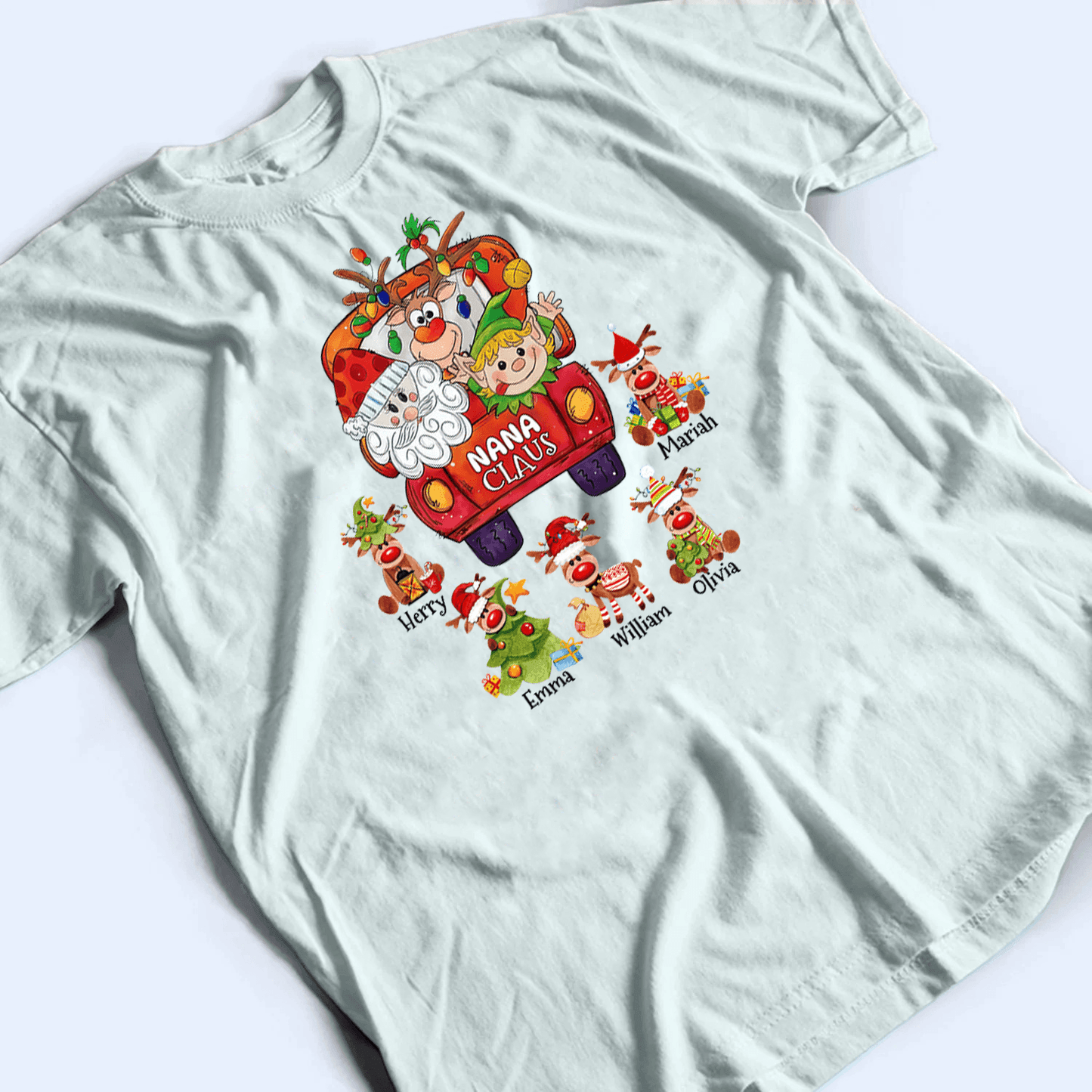 Nana Claus - Personalized Custom T Shirt - Birthday, Loving, Funny Gift for Grandma/Nana/Mimi, Mom, Wife, Grandparent