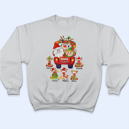 Nana Claus - Personalized Custom T Shirt - Birthday, Loving, Funny Gift for Grandma/Nana/Mimi, Mom, Wife, Grandparent