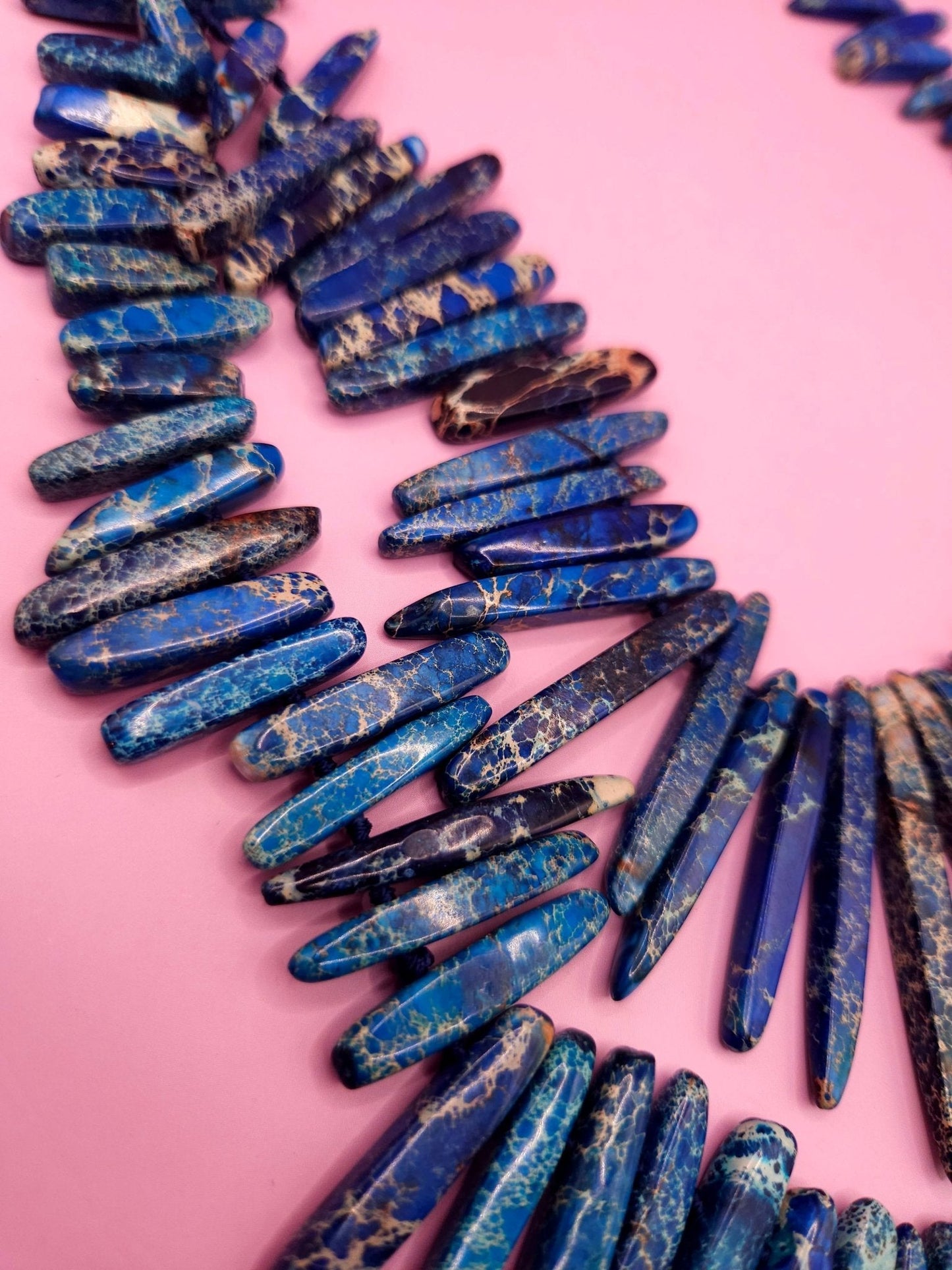 Natural Azurite Malachite Statement Necklace – 13"