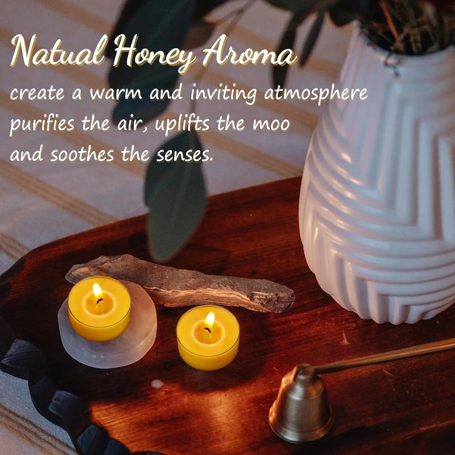 10/20/30Pcs Tealight Smokeless Natural Beeswax Candles Set
