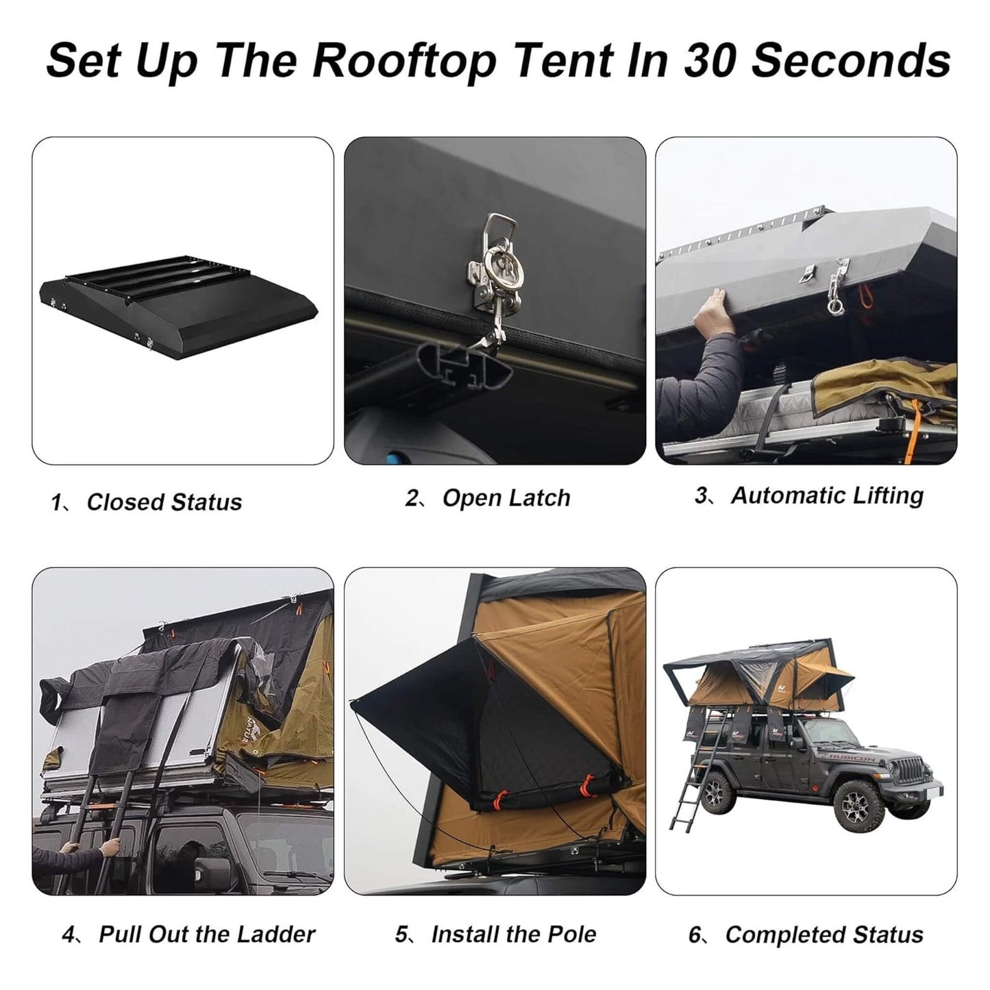 Naturnest Sirius 3 Premium 2XL 3-Person Clamshell Roof Top Tent (SAK62917)