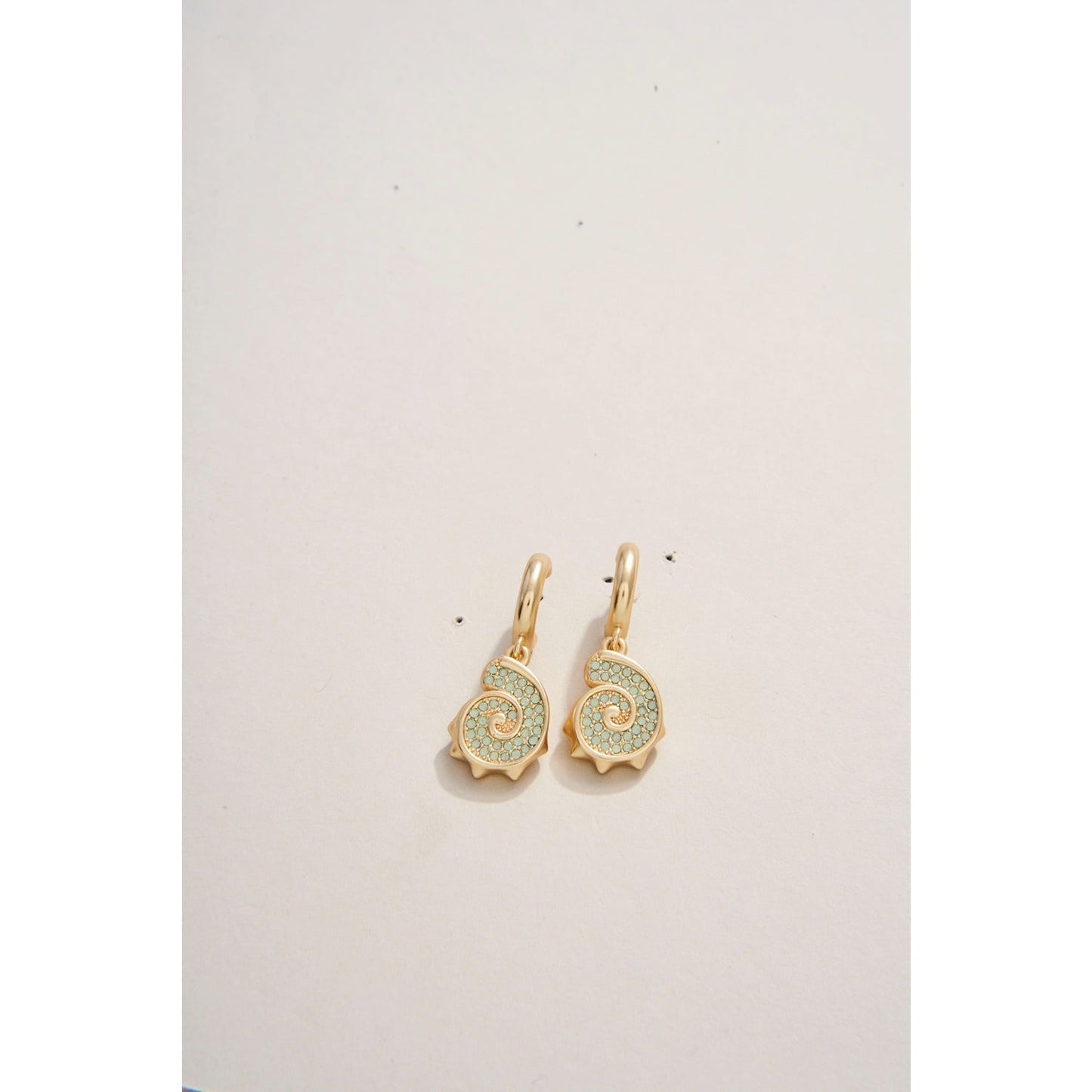 Nautilus Drop Earrings Gold