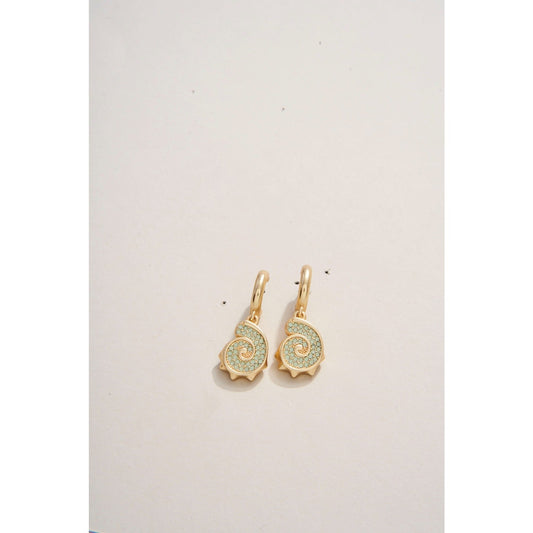 Nautilus Drop Earrings Gold
