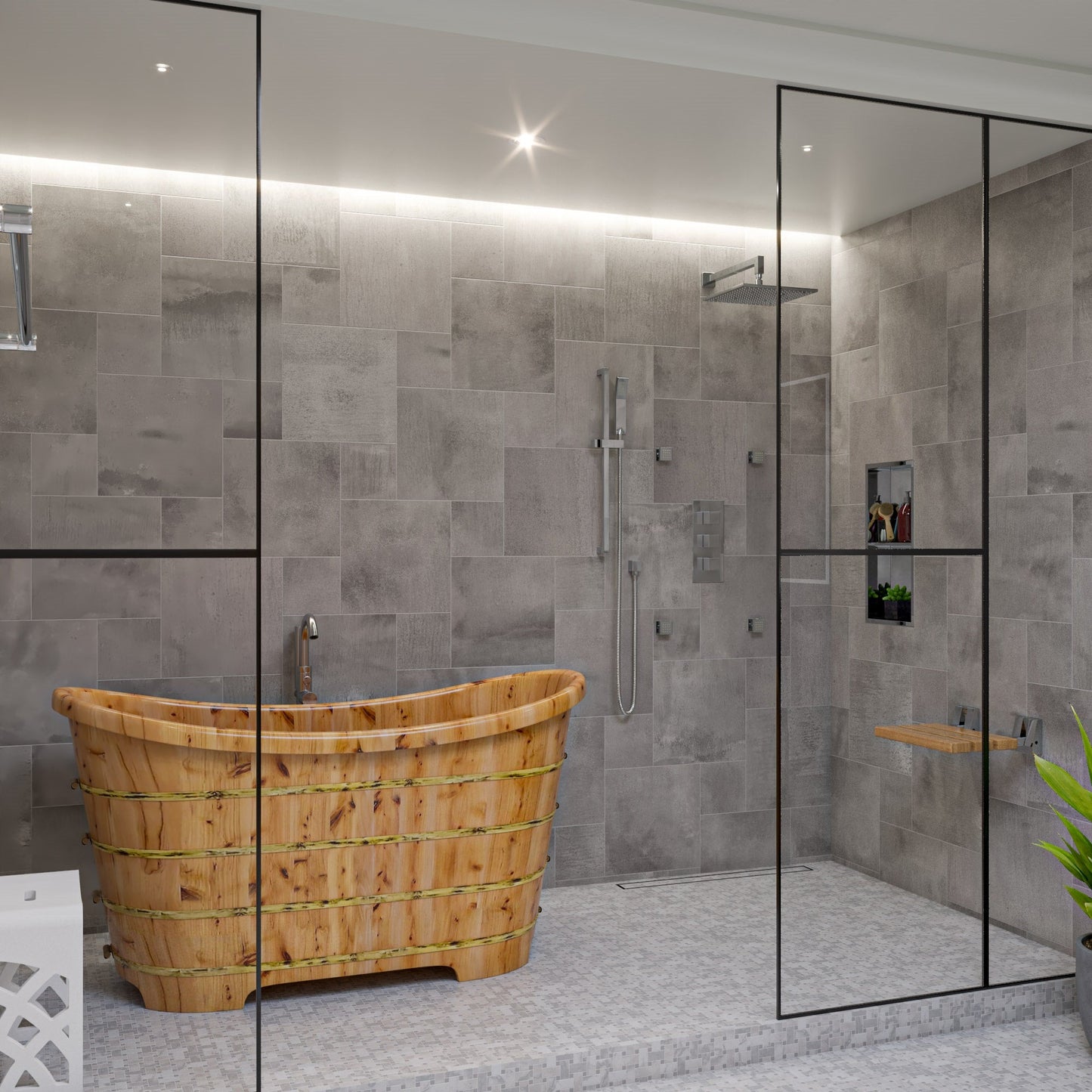 ALFI brand AB7606 Square Sliding Rail Hand Shower Set