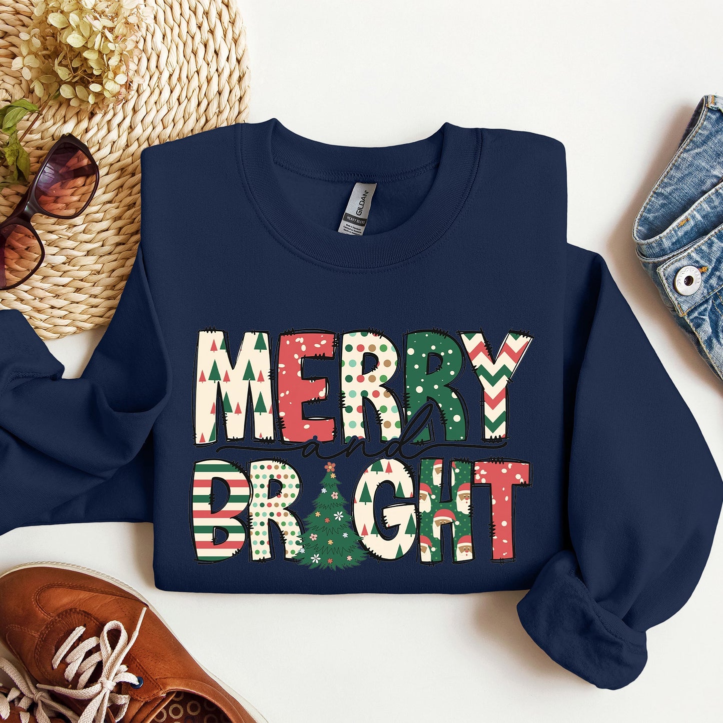 Merry And Bright, Trend, Gorgeous Christmas Sweatshirt