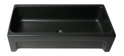 ALFI brand  AB36TRBM 36" Black Matte Above Mount Fireclay Bathroom Trough Sink