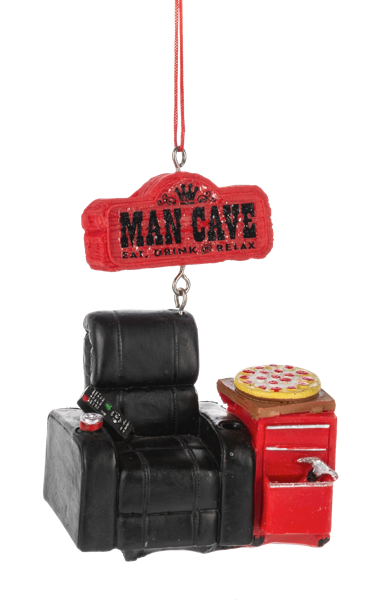 Man Cave Chair Ornament - Man Cave Eat, Drink, Relax