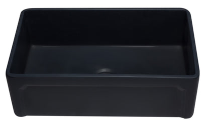 ALFI brand AB3320SB 33 inch Black Reversible Single Fireclay Farmhouse Kitchen Sink