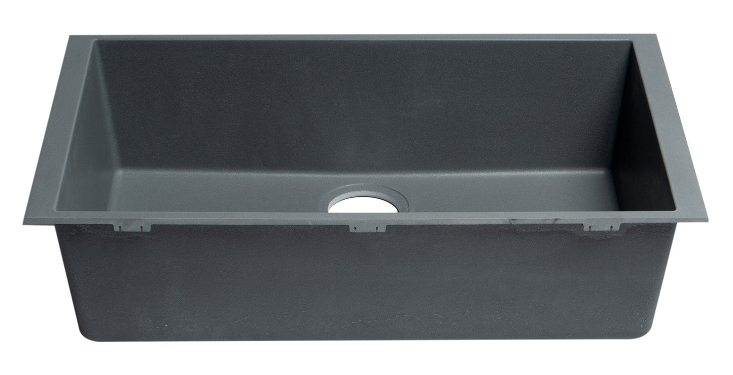 ALFI brand AB3020UM 30" Undermount Single Bowl Granite Composite Kitchen Sink