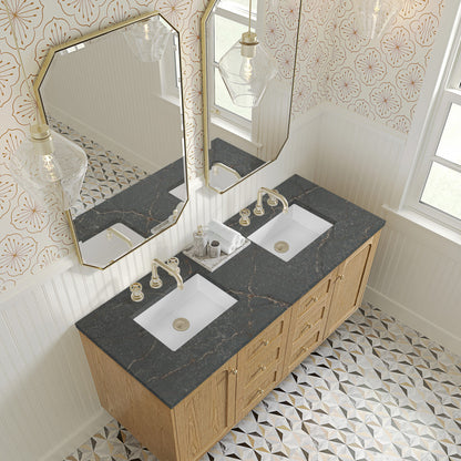Laurent 60" Double Vanity, Light Natural Oak