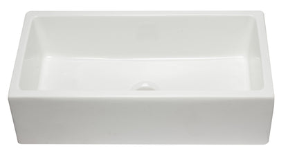 ALFI brand AB3618HS Reversible Smooth / Fluted Single Bowl Fireclay Farm Sink