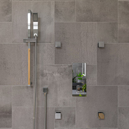 ALFI brand AB7606 Square Sliding Rail Hand Shower Set