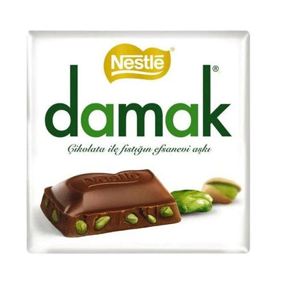 Nestle Damak 60g Pistachio Chocolate Bars - Premium Milk Chocolate with Pistachio Delight