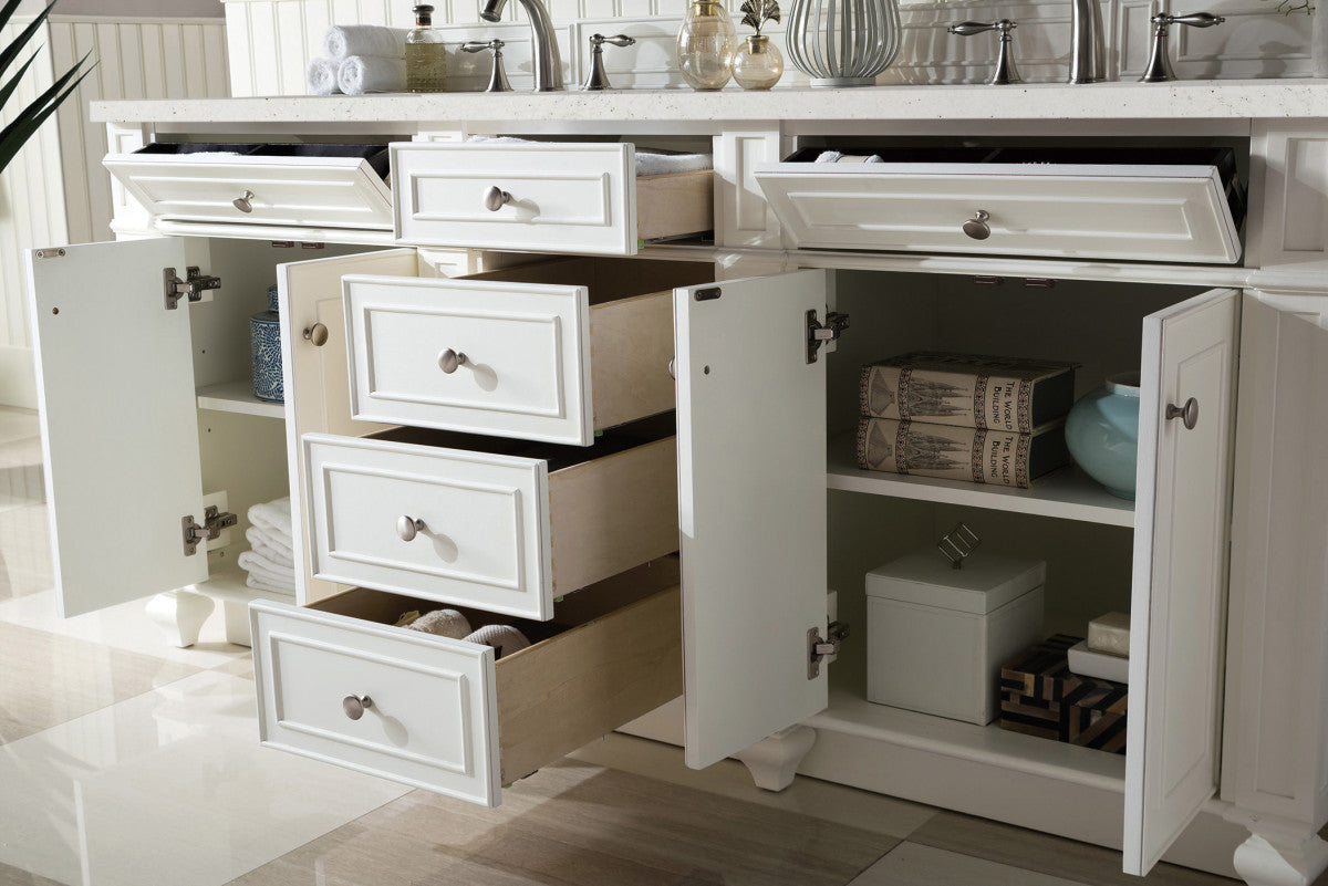 Bristol 72" Double Vanity Cabinet, Bright White