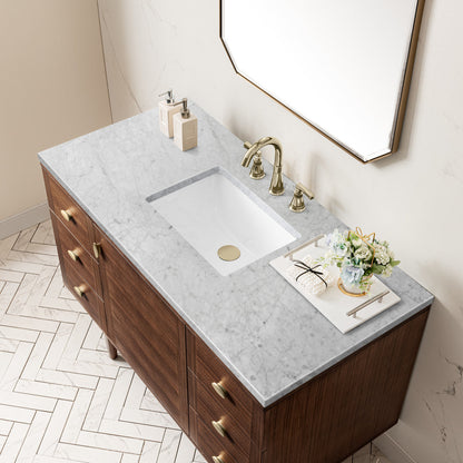Amberly 48" Single Vanity Cabinet, Mid-Century Walnut